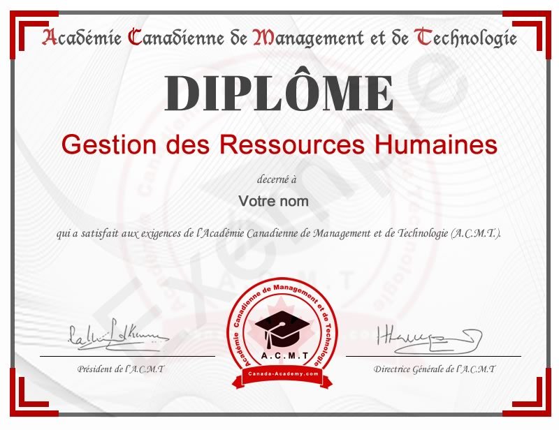 diplome en gestion des ressources humaines