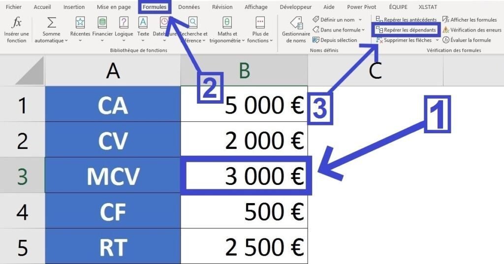 manipulation dexcel avec formule inferieure ou egale