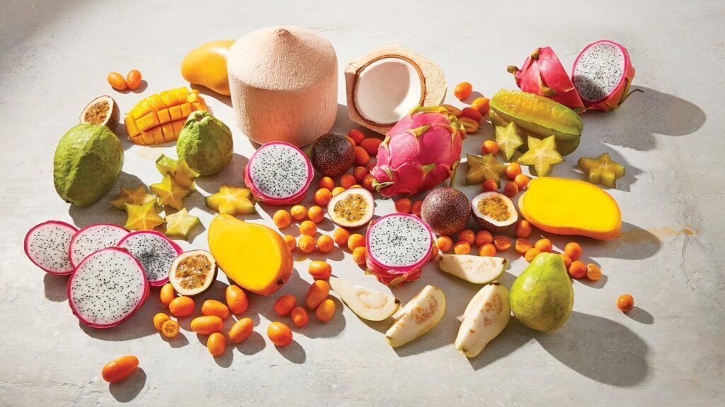 une collection de fruits commencant par e