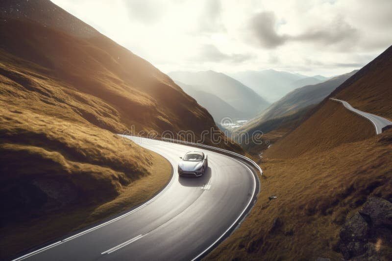 une voiture sur une route sinueuse 2